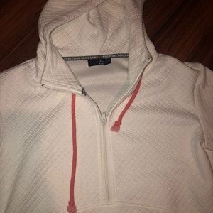 Tops - White & coral half zip Tops - White & coral half zip